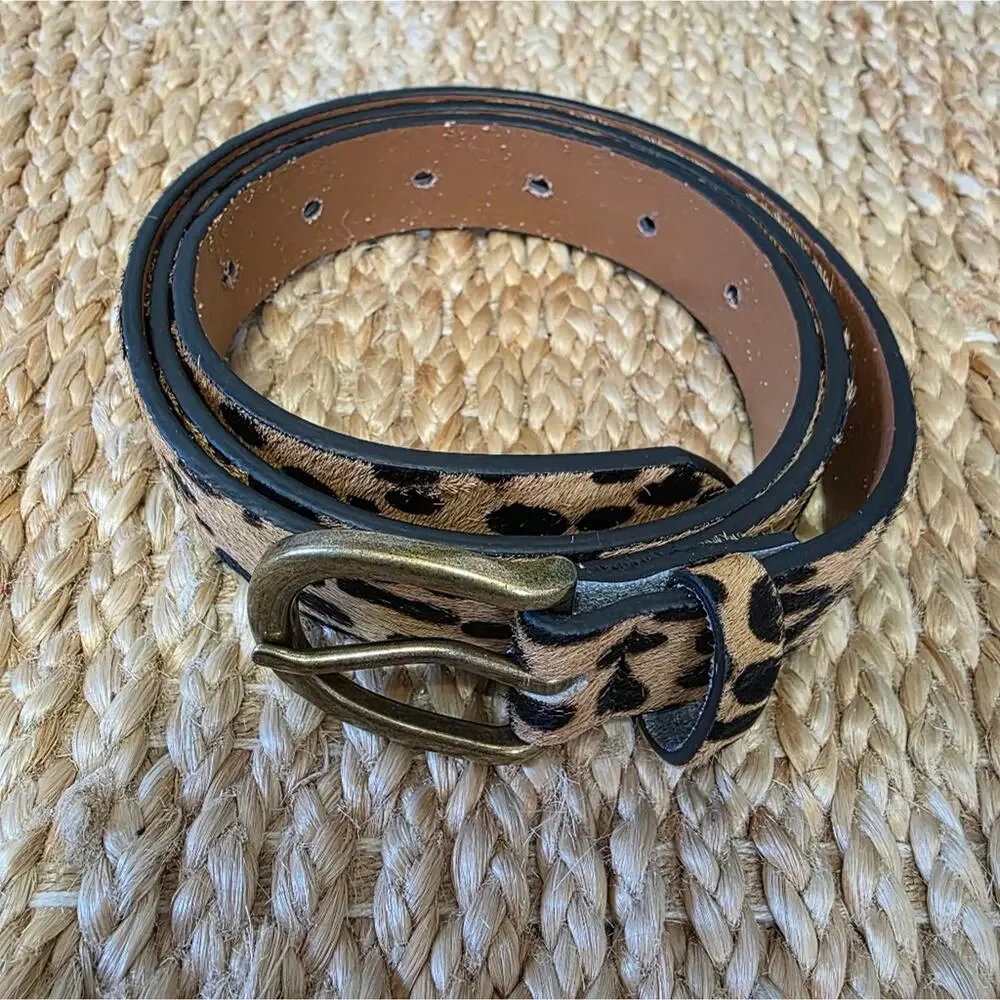 Loklik Leopard Cheetah Leather Belt Womens M On Trend